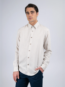 Tsumugi Silk Blend Shirt (Striped)