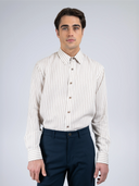 Tsumugi Silk Blend Shirt (Striped)