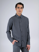 Tsumugi Silk Blend Shirt (Striped)