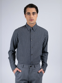 Tsumugi Silk Blend Shirt (Striped)